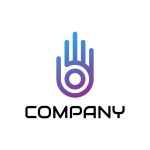 modern hand technology vector logo design